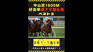 【競馬】中山芝1600m好走率爆アゲ種牡馬ベスト３！産駒が驚異的な好走率をマークする種牡馬とその条件！ #shorts