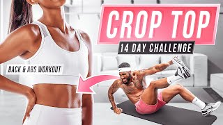 CROP TOP 14 Day Challenge | Abs & Back Fat Workout Challenge!