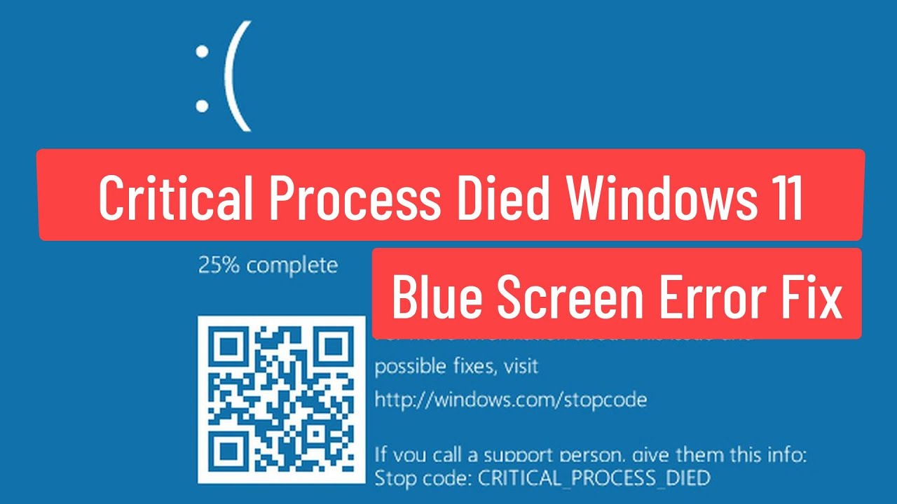 Here Are 8 Solutions To Fix Critical Process Died In