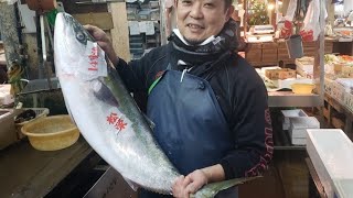 【職人技】30年魚を捌き続けた男の特大ブリ·捌き方·ずっと見てられるすき引き早業 How to prepare large fish