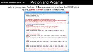 07-Add a game over feature in Pygame - tutorial from www.teachyourselfpython.com