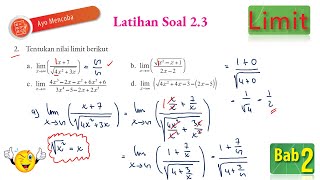 LATIHAN 2.3 NO 2 LIMIT BENTUK TAK TENTU KURIKULUM MERDEKA MATEMATIKA TINGKAT LANJUT SMA KELAS 12