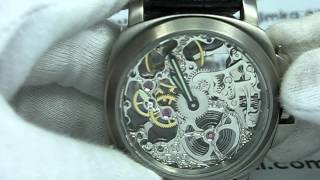 PARNIS 44MM TITANIUM CASE SKELETON HANDWIND MOVEMENT WATCH