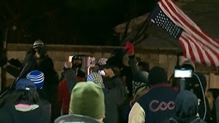 Raw: Protests in Missouri, Night After Shooting