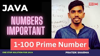 Prime number from 1 to 100 Computer Class 10 ICSE ISC Java Programming