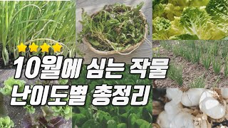 10월 작물 난이도별로 골라 심으세요! [10월에심는작물/10월파종작물/10월작물/가을작물/월동작물]