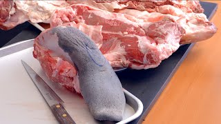 【肉磨きASMR】黒毛和牛のタンとハラミ、サガリを無心で磨くだけの動画