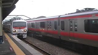 京葉線　快速列車の通過待ちをするE491系　East i E