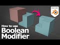 Blender Boolean Modifier Tutorial for union, difference, and intersect