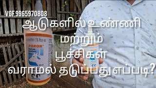 ஆடுகளில் உண்ணி மற்றும் பூச்சிகள் வராமல்  தடுப்பது எப்படி?#goat #vgf #goatfarming #தலைச்சேரி