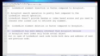 Difference between LinkedList vs ArrayList in Java Java Tutorial 33