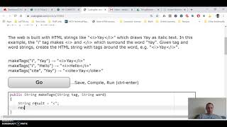 Solution to the MakeTags CodingBat problem