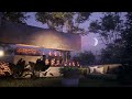 forest fireplace ambience crescent moon night and serenity