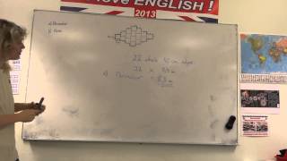 How to calculate the perimeter and the area of a pattern of square tiles
