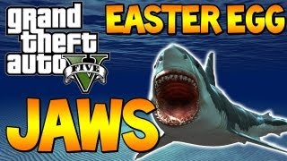 GTA 5 - Free Roam "JAWS" Easter Egg "GTA V SHARK ATTACK" GTA 5 JAWS (Grand Theft Auto 5) | Chaos