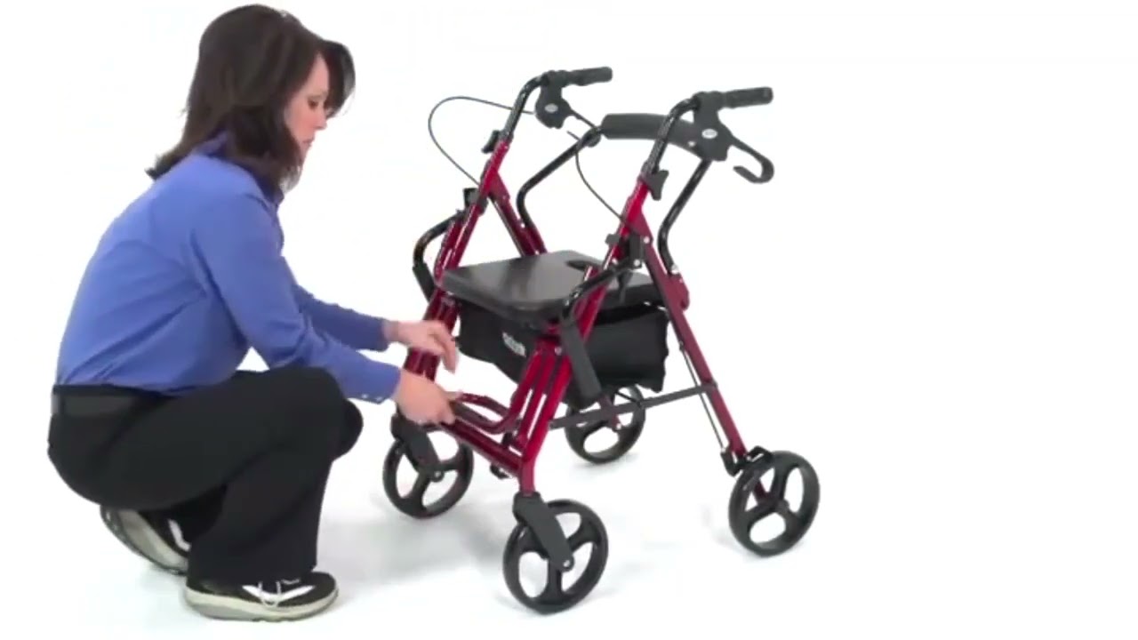 Drive Medical 795B Duet Folding Transport Wheelchair And Rollator ...