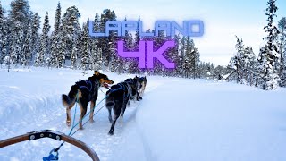 SWEDISH LAPLAND DRONE 4K - Abisko & Kiruna (sled dog, snowmobile, frozen lake, landscapes)