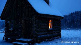 Cozy Winter Piano Music: Snowfall & Fireplace Ambience at Dawn | Relaxing Music