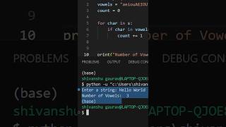 how to count vowels in string ( python for beginners ) #python #strings