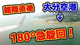 【大分空港】離陸直後180°急旋回！JAL B737-800 別府湾→豊後水道→四国上空進入！！