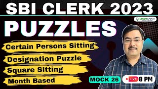 SBI CLERK 2023 |  Reasoning Puzzles for SBI Clerk |  Study Smart | Mock 28