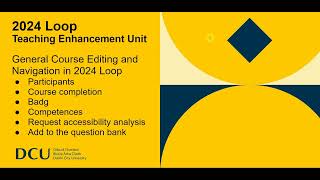 2024 Loop Quick Start: General Course Editing & Navigation