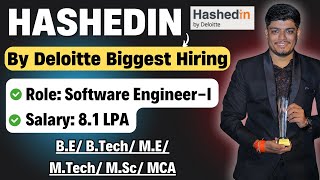 🔥Hashedin(Deloitte) Biggest Hiring Announced | Salary: 8.1 LPA | B.E/ B. Tech/ M.E/ MTech/ M.Sc/ MCA