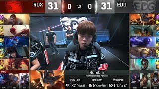 2016/10/16直播 - ROX vs EDG - 英雄聯盟2016世界大賽八強 (韓國ROX Tigers vs 中國EdwarD Gaming)