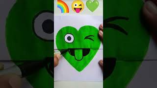 Green heart #coloring #satisfyingvideos #art #drawing #creative #viralshortvideo