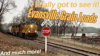 WSOR T-003, T-004, and Union Pacific Evansville grain train, two days of Railfanning Janesville WI.