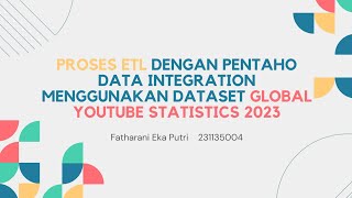 Fatharani Eka Putri - 231135004 - Proses ETL menggunakan Pentaho Data Integration