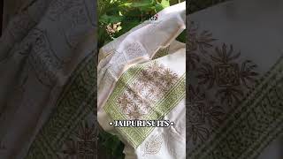 Jaipuri Block Printed Suits with Hand Embroidery | Designer Jaipuri Cotton Suits with Kota Dupatta