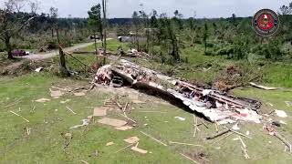 Drone footage shows Mississippi tornado aftermath