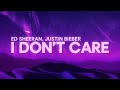 ed sheeran, justin bieber - i don't care (lyrics)