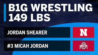 149 LBS: Jordan Shearer (Nebraska) vs. #3 Micah Jordan (Ohio State) | Big Ten Wrestling