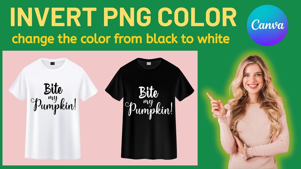 HOW TO CHANGE PNG COLOR FROM BLACK TO WHITE: Canva Tutorial. Invert ...