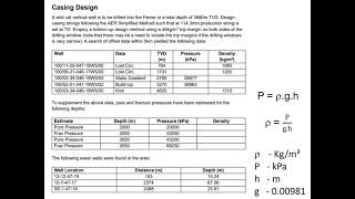 Casing design review exercise - Part 1