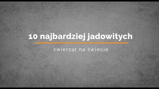 10 najbardziej jadowitych zwierząt na świecie