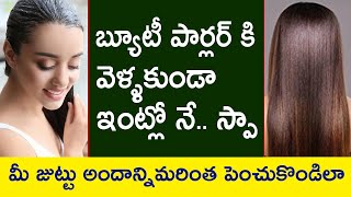 బ్యూటీ పార్లర్ కి వెళ్ళకుండా ఇంట్లో నే హెయిర్ స్పా ఇలా చేసుకోండి | Natural hair spa tips in telugu