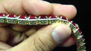 10K Yellow Gold Mens Custom Diamond Ruby Birdman Bracelet 6.00 Ctw