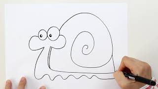 🐌🐌 APRENDE a DIBUJAR un CARACOL paso a paso 🐌🐌 ¿Cómo hacer dibujos fáciles para niños?