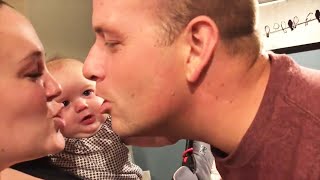 Babies Reaction When Daddy Kiss Mommy | Pew Baby