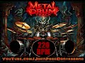 straight metal drum backing track 220 bpm free