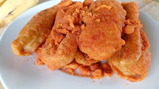 วิธีทำ กล้วยทอดกรอบ คลุกผงปาปริก้า กรอบนอก นุ่มใน รสหวานจากกล้วย ( crispy fried banana paprika )