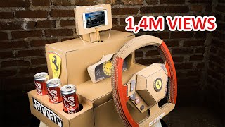 How to Make Ferrari laFerrari Gaming Steering Wheel with Coca Cola Holder from Cardboard