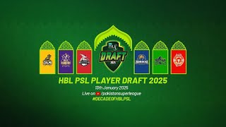 🔴 Live | HBL PSL Player Draft 2025 | #HBLPSLDRAFT | #HBLPSL10 | #DECADEOFHBLPSL