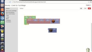 Minecraft visual programming with Blockly