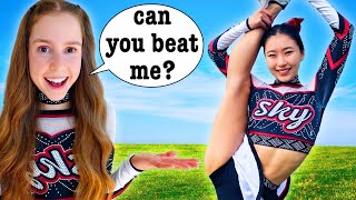 Gymnast Tries Cheerleading!