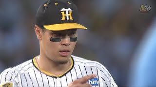 【堅守披露】4回表、#佐藤輝明 選手がサードゴロを上手く捌き併殺を完成させる！【2024/7/10Ｔ－Ｓ】