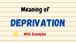 Meaning of Deprivation | English Vocabulary Words | Urdu/Hindi